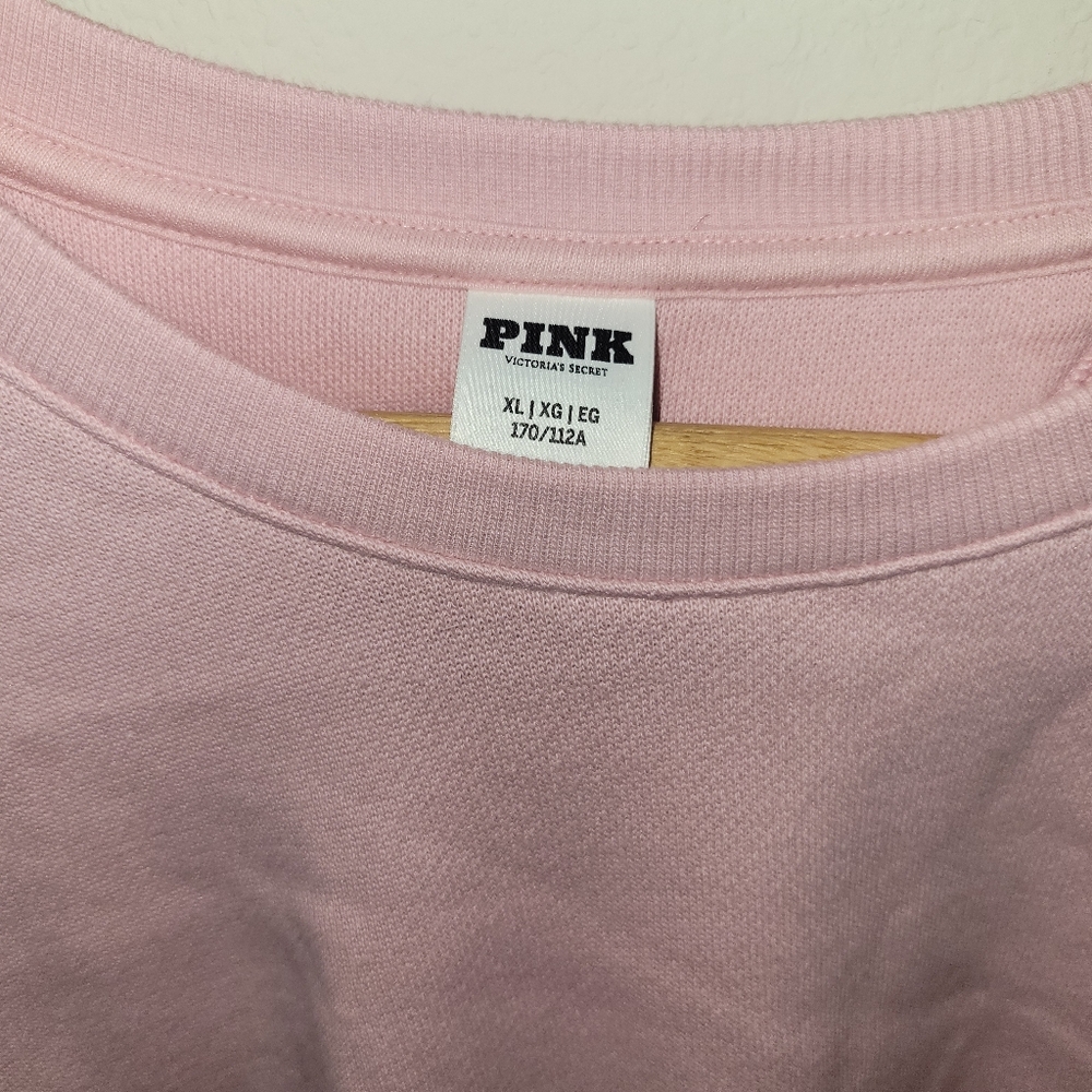 PINK Victoria's Secret Light Pink bling Sweatshirt size xl - Picture 3 of 4